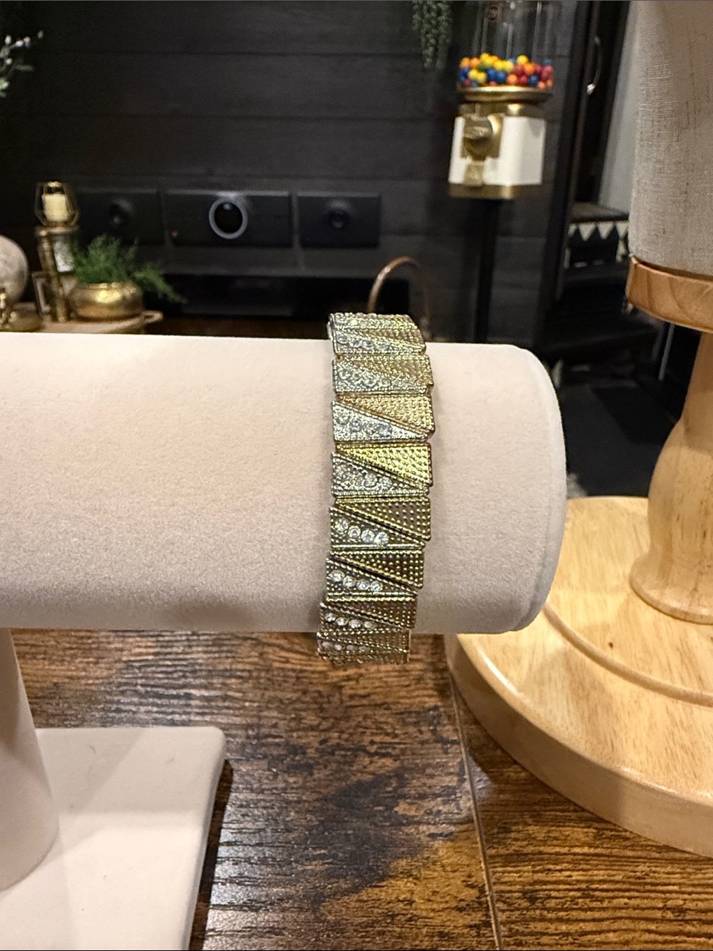Gold-Tone Crystal Accent Stretch Bracelet - Women Accessories